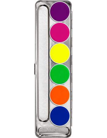 Palette 6 couleurs fluo Aquacolor