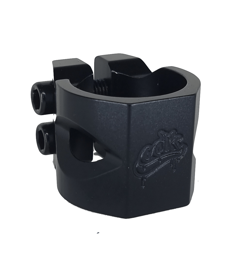 CDK_21 Collier de serrage trottinette freestyle CDK Perfect Double Clamps en aluminium avec vis M8 et finition colorée