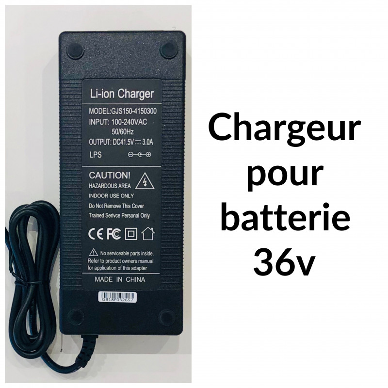 Chargeur 36V 3Ah pour Booster S+, S, Booster V et MONSTER 2018 - connecteur 8mm