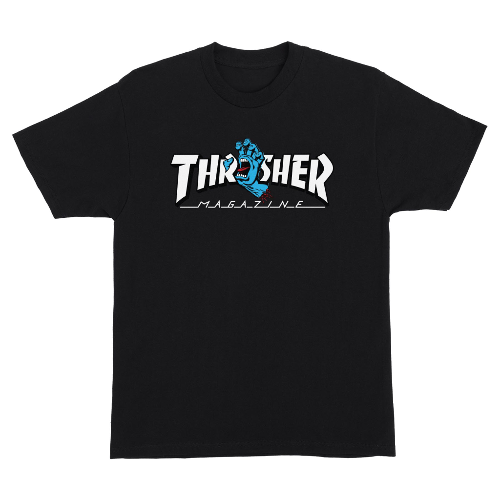 SANTA CRUZ T-SHIRT THRASHER SCREAMING LOGO SS BLACK