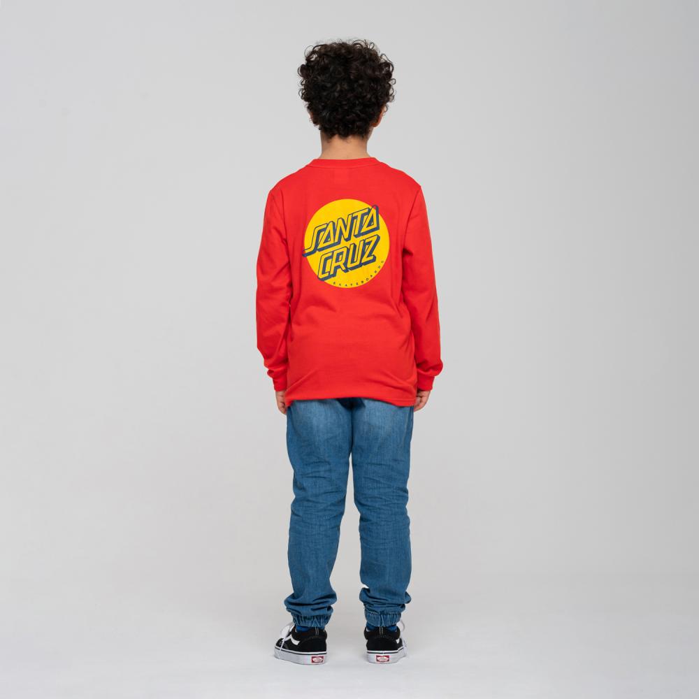 Yth Shadowless Dot L/S T-Shirt Artisinal Red