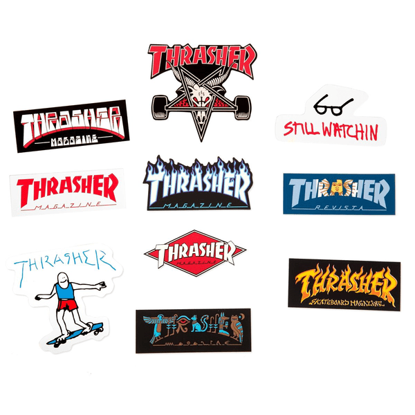 THRASHER STICKER COLLAGE ASSORTED PACK DE 10