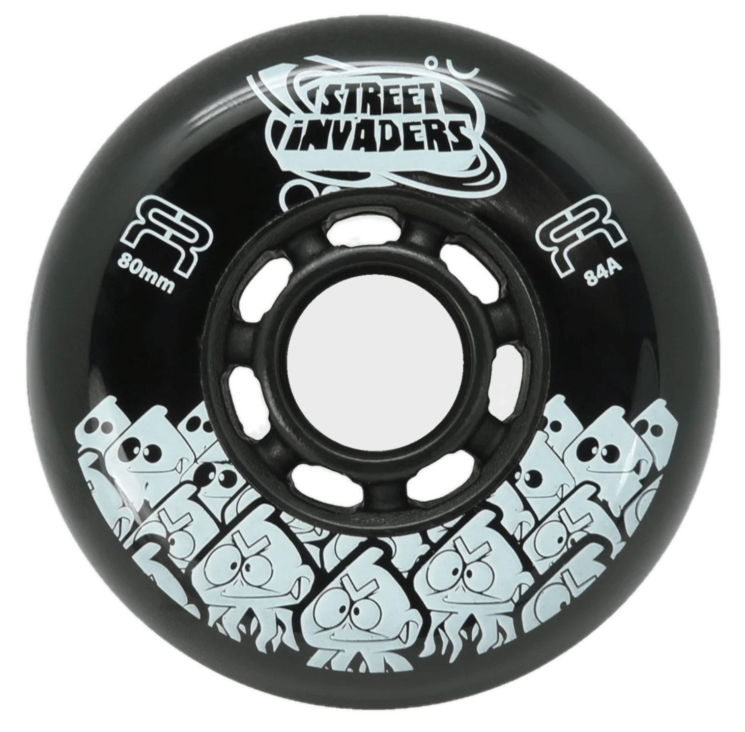 Street Invader II 68mm/84a roue de roller noire en gomme pour les roller en ligne Street Invader II 68mm/84a