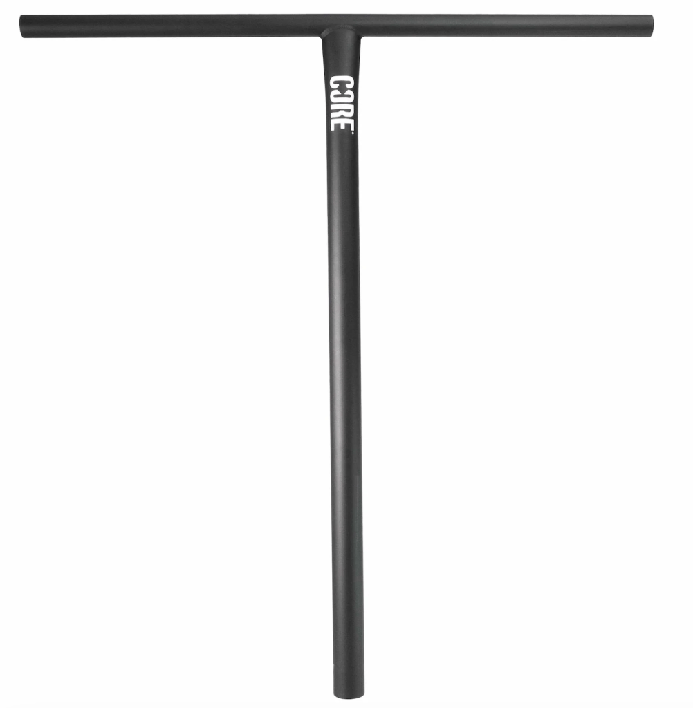 Guidon trottinette freestyle Core ST2 chromoly 4130, T-bar 680 mm, largeur 620 mm, compatible SCS, finition street.