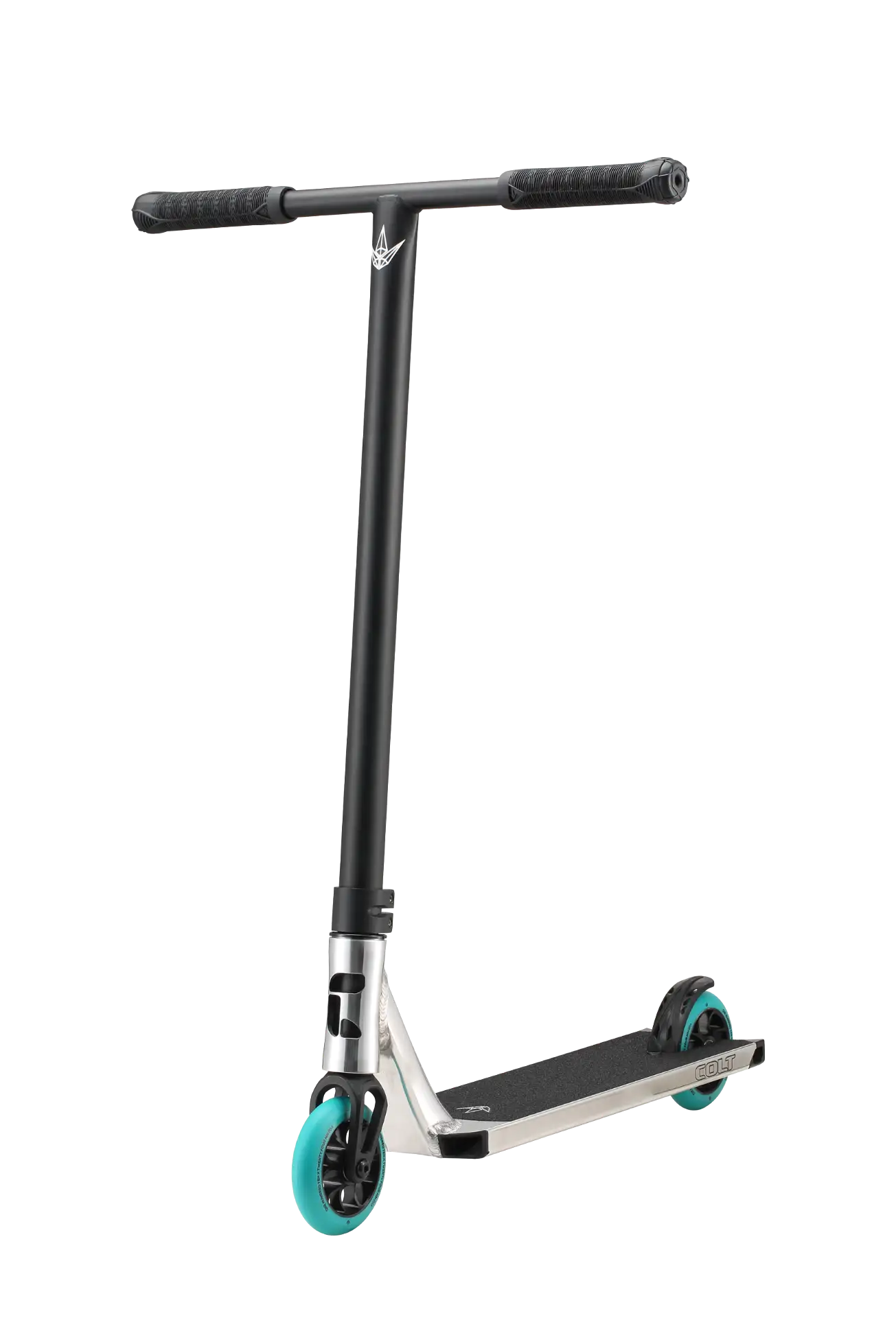 Copy of Colt S6 Polished Angle 1 Trottinette freestyle complète Colt S6 Envy, coloris bronze, avec deck boxé, roues 110 mm et guidon T en acier, idéale pour débutants confirmés.